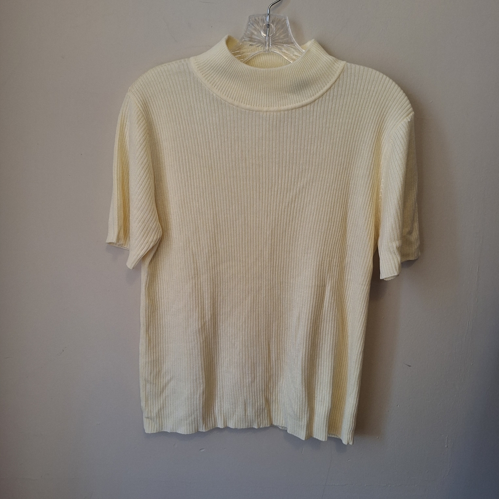 Croft & Barrow Yellow Ribbed Turtleneck Top - Picture 2 of 6